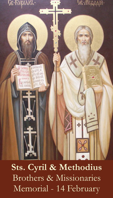 Saints Cyril & Methodius Prayer Card